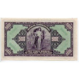Czechoslovakia 5000 Korun 1920 With overprint
