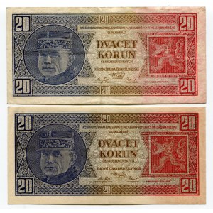 Czechoslovakia 2 x 20 Korun 1926