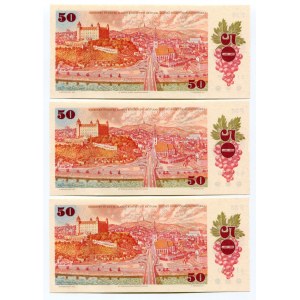 Czechoslovakia 3 x 50 Korun 1987 With Consecutive Numbers