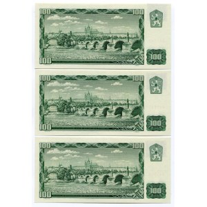 Czech Republic 3 x 100 Korun 1990 - 1992 (ND) With consecutive numbers