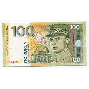 Czech Republic 100 Korun 2019 Specimen Milan Rastislav Štefánik