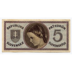Slovakia 5 Korun 1945 (ND)