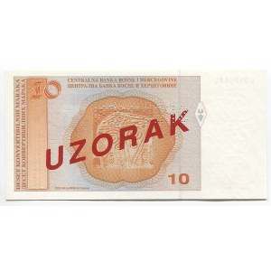 Bosnia & Herzegovina 10 Convertible Maraka 1998 (ND) Specimen