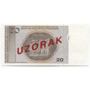 Bosnia & Herzegovina 20 Convertible Maraka 1998 (ND) Specimen