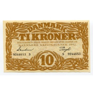 Denmark 10 Kroner 1942