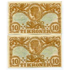 Denmark 2 x 10 Kroner 1943