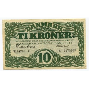 Denmark 10 Kroner 1948