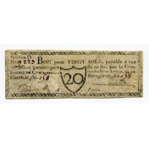 France Paris 20 Sols 1790 - 1793 (ND)