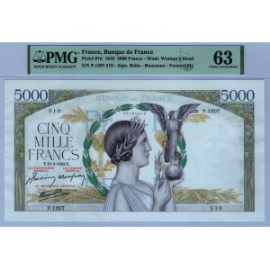 France 5000 Francs 1943 PMG 63