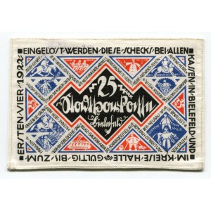 Germany - Weimar Republic Bielefeld Stadtsparkasse 25 Mark 1921
