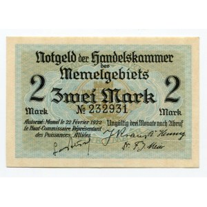 Germany - Weimar Republic Memel 2 Mark 1922