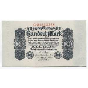 Germany - Weimar Republic 100 Mark 1922
