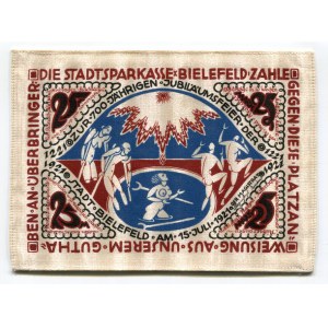 Germany - Weimar Republic Bielefeld Stadtsparkasse 25 Mark 1922