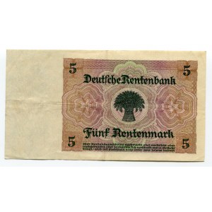 Germany - Weimar Republic 5 Rentenmark 1926