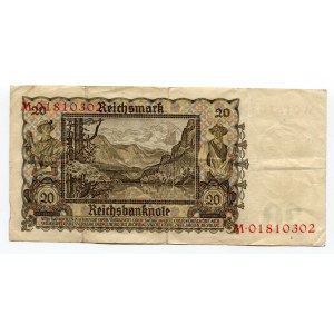 Germany - Third Reich 20 Reichsmark 1939