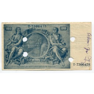 Germany - Third Reich 100 Reichsmark 1945 (ND) Cancelled Note