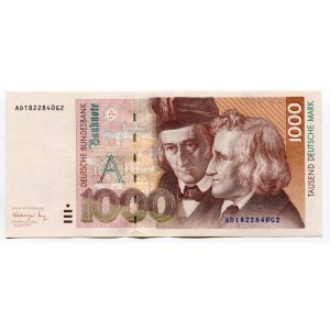 Germany - FRG 1000 Deutche Mark 1991