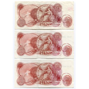 Great Britain 3 x 10 Shillings 1962 - 1970 (ND)