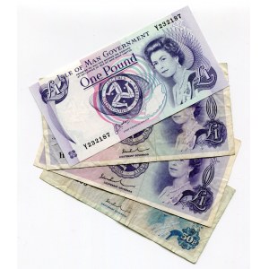 Isle of Man 50 New Pence & 3 x 1 Pound 1972 - 1983 (ND)