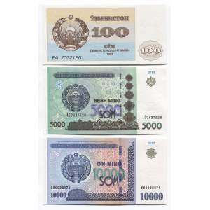 Uzbekistan 100-5000-10000 Sum 1992 - 2017