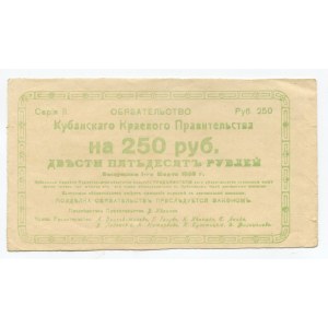 Russia - North Caucasus Kuban 250 Roubles 1920 Form