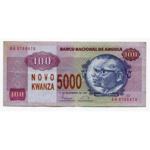 Angola 5000 Novo Kwanza on 100 Kwanzas 1991 (ND)