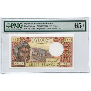 Djibouti 1000 Francs 1991 (ND) PMG 65
