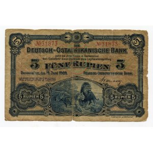 German East Africa 5 Rupien 1905