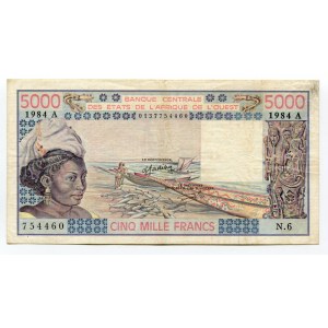 Ivory Coast 5000 Francs 1984