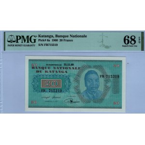 Katanga 20 Francs 1960 PMG 68 EPQ