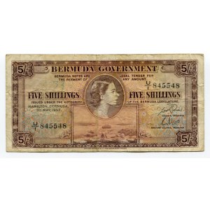 Bermuda 5 Shillings 1957 Radar Notes