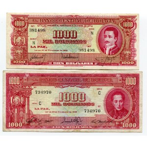 Bolivia 2 x 1000 Bolivianos 1945