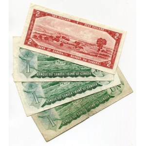 Canada 3 x 1 Dollar & 2 Dollars 1973 - 1975