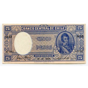 Chile 5 Pesos 1944