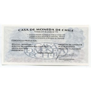 Chile Test Note William Shakespeare 1970 (ND)
