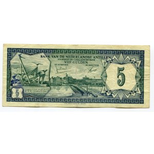 Netherlands Antilles 5 Gulden 1972