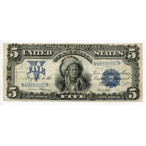 United States 5 Dollars 1899 Fancy Number