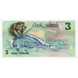 Cook Islands 3 Dollars 1987 (ND)