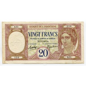 New Caledonia 20 Francs 1929 (ND)