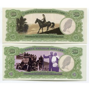 New Zealand Chatham Islands 3 & 15 Dollars 1999 Commemorative Issue