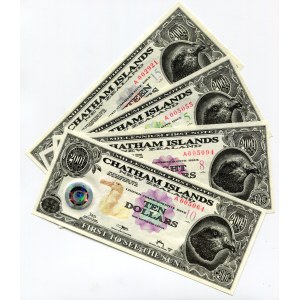 New Zealand Chatham Islands 5 - 8 - 10 - 15 Dollars 2001 Commemorative Issue