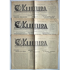 KULTURA. Tygodnik poświęcony twórczości i krytyce. Pod redakcją Kazimierza Wierzyńskiego. W-wa, 20 marca 1932...