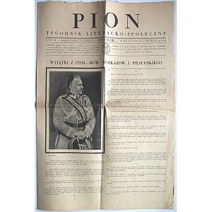 PION. Tygodnik Literacko - Społeczny. W-wa, 16 mają 1936. Rok IV. Nr 20 (137). Wydawca ...