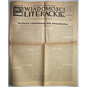 WIADOMOŚCI LITERACKIE. W-wa, 29 października 1933. Rok X. Nr 47 (518). s. 26...