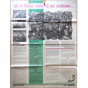 GAZETA PLAKATOWA. Nic w Polsce Ludowej nie zrobiono... W-wa 1982. Wydawnictwo Wydziału Informacji KC PZPR...