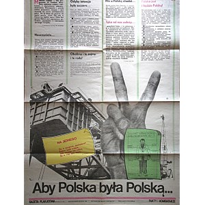 GAZETA PLAKATOWA. Aby Polska była Polską...W-wa 1982. Wydawnictwo i druk jak wyżej. Format 62/80 cm...