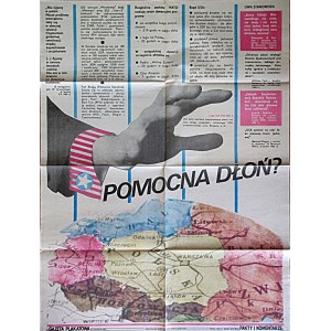 GAZETA PLAKATOWA. Pomocna dłoń. W-wa 1982. Wyd. i druk jak wyżej. Format 62/80 cm. Druk jednostronny...