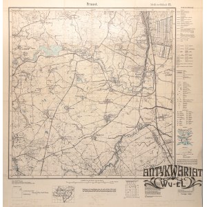 PRUSZCZ GDAŃSKI, dzisiejszy pow. gdański. Mapa okolic Pruszcza Gdańskiego, Meßtischblatt 12, szcz …