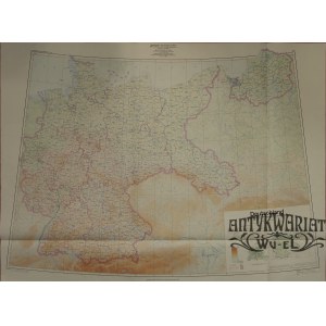GDAŃSK, ZIEMIE ODZYSKANE, NIEMCY. Mapa administracyjna Niemiec w granicach według stanu z 1937 r. …