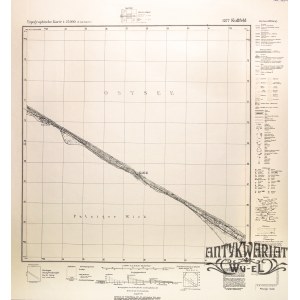 KUŹNICA (JASTARNIA). Mapa okolic Kuźnicy, skala 1 : 25 000, wyd. Reichsamt…, 1940; na legenda; cz …